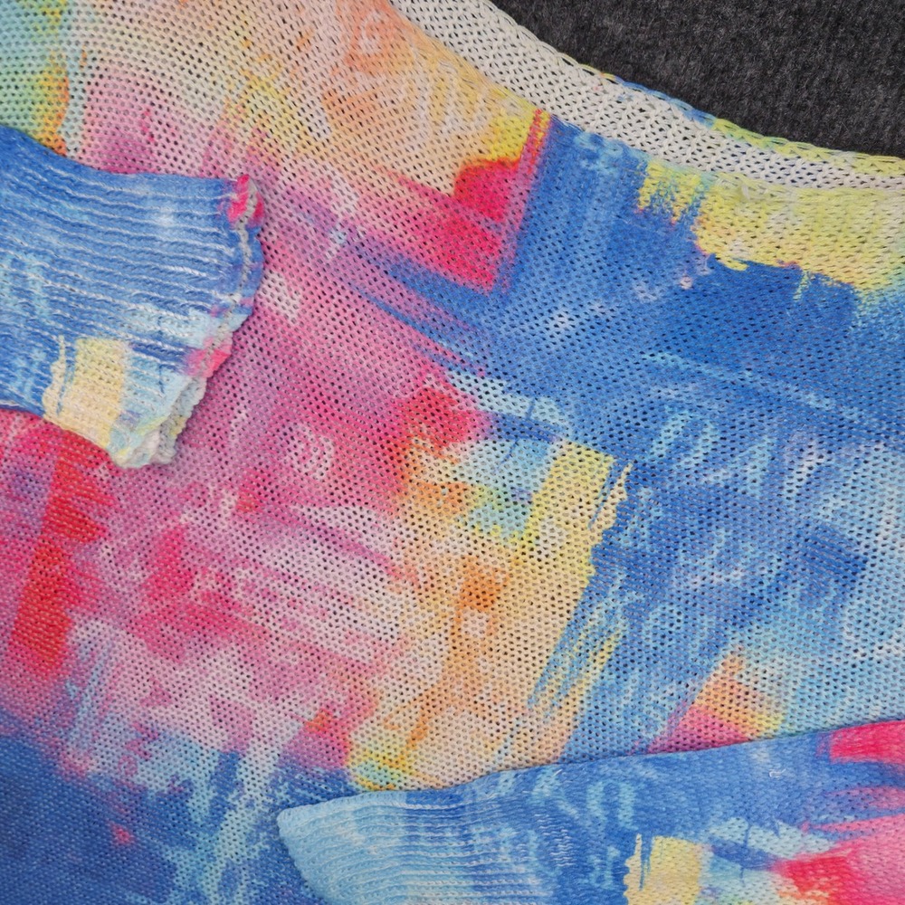 Pronto Moda DJ Natalie SRL Sweater Women OS Blue Pink Viscose Mesh Batwing Italy